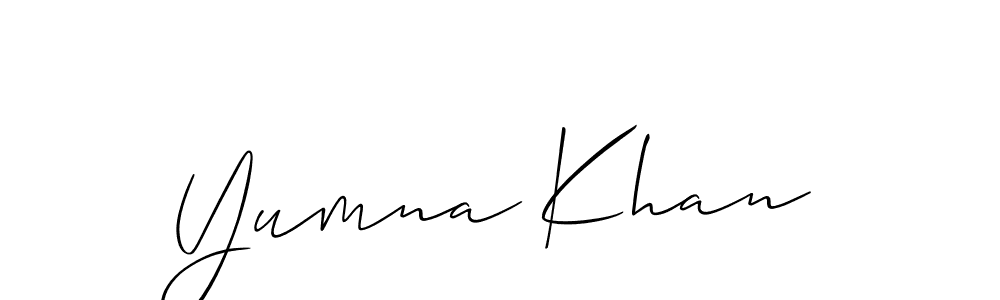 How to make Yumna Khan signature? Allison_Script is a professional autograph style. Create handwritten signature for Yumna Khan name. Yumna Khan signature style 2 images and pictures png