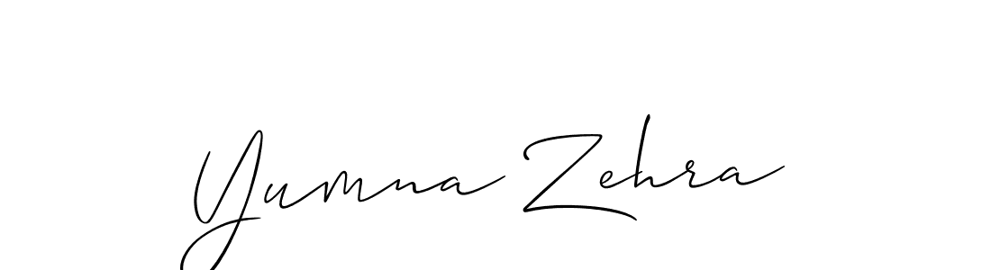 How to make Yumna Zehra signature? Allison_Script is a professional autograph style. Create handwritten signature for Yumna Zehra name. Yumna Zehra signature style 2 images and pictures png