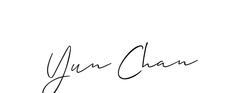 Use a signature maker to create a handwritten signature online. With this signature software, you can design (Allison_Script) your own signature for name Yun Chan. Yun Chan signature style 2 images and pictures png