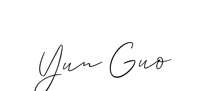 if you are searching for the best signature style for your name Yun Guo. so please give up your signature search. here we have designed multiple signature styles  using Allison_Script. Yun Guo signature style 2 images and pictures png