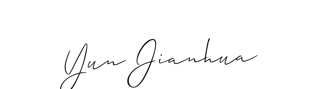 It looks lik you need a new signature style for name Yun Jianhua. Design unique handwritten (Allison_Script) signature with our free signature maker in just a few clicks. Yun Jianhua signature style 2 images and pictures png