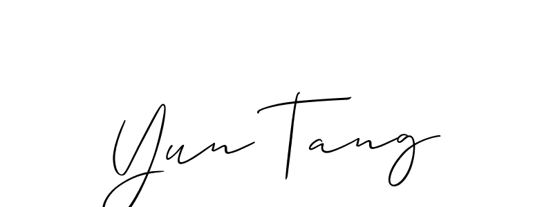 The best way (Allison_Script) to make a short signature is to pick only two or three words in your name. The name Yun Tang include a total of six letters. For converting this name. Yun Tang signature style 2 images and pictures png