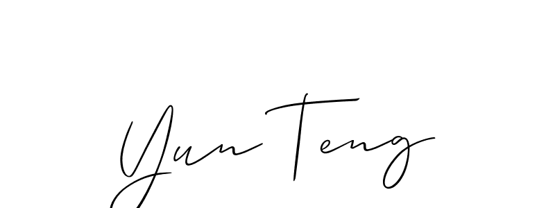 Create a beautiful signature design for name Yun Teng. With this signature (Allison_Script) fonts, you can make a handwritten signature for free. Yun Teng signature style 2 images and pictures png