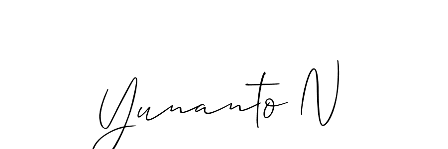 Design your own signature with our free online signature maker. With this signature software, you can create a handwritten (Allison_Script) signature for name Yunanto N. Yunanto N signature style 2 images and pictures png