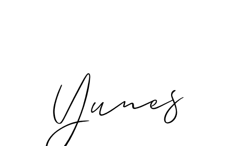 The best way (Allison_Script) to make a short signature is to pick only two or three words in your name. The name Yunes include a total of six letters. For converting this name. Yunes signature style 2 images and pictures png