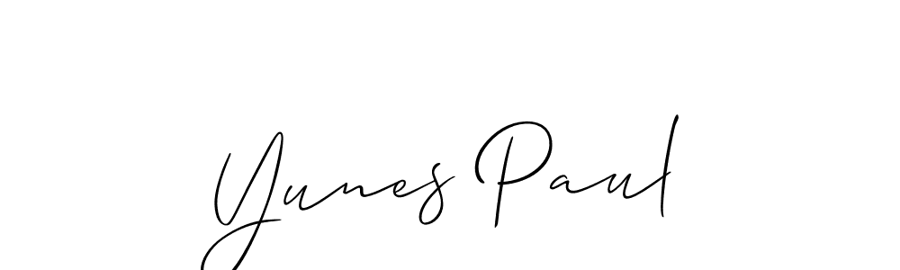 Best and Professional Signature Style for Yunes Paul. Allison_Script Best Signature Style Collection. Yunes Paul signature style 2 images and pictures png