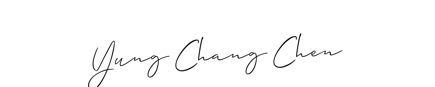 if you are searching for the best signature style for your name Yung Chang Chen. so please give up your signature search. here we have designed multiple signature styles  using Allison_Script. Yung Chang Chen signature style 2 images and pictures png
