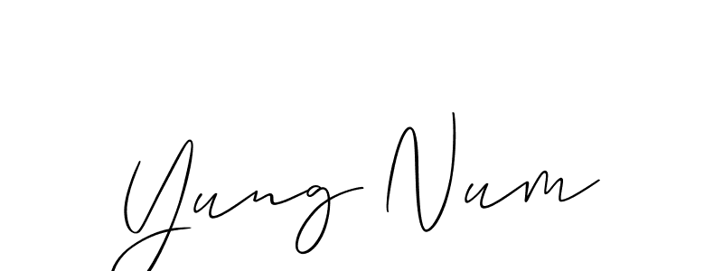 How to Draw Yung Num signature style? Allison_Script is a latest design signature styles for name Yung Num. Yung Num signature style 2 images and pictures png