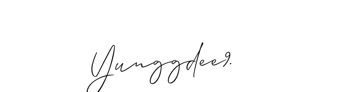 You should practise on your own different ways (Allison_Script) to write your name (Yunggdee9. ) in signature. don't let someone else do it for you. Yunggdee9.  signature style 2 images and pictures png