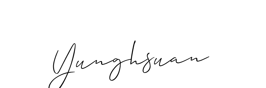 Create a beautiful signature design for name Yunghsuan. With this signature (Allison_Script) fonts, you can make a handwritten signature for free. Yunghsuan signature style 2 images and pictures png