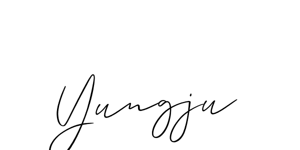 Allison_Script is a professional signature style that is perfect for those who want to add a touch of class to their signature. It is also a great choice for those who want to make their signature more unique. Get Yungju name to fancy signature for free. Yungju signature style 2 images and pictures png