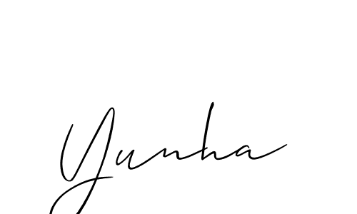 Similarly Allison_Script is the best handwritten signature design. Signature creator online .You can use it as an online autograph creator for name Yunha. Yunha signature style 2 images and pictures png