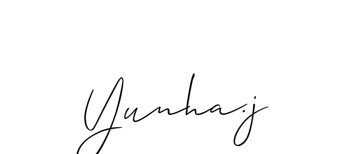 Yunha.j stylish signature style. Best Handwritten Sign (Allison_Script) for my name. Handwritten Signature Collection Ideas for my name Yunha.j. Yunha.j signature style 2 images and pictures png