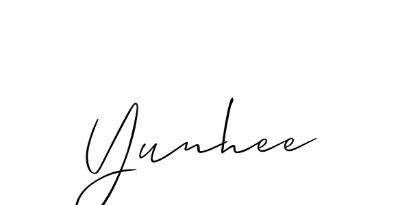 The best way (Allison_Script) to make a short signature is to pick only two or three words in your name. The name Yunhee include a total of six letters. For converting this name. Yunhee signature style 2 images and pictures png