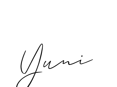 How to make Yuni name signature. Use Allison_Script style for creating short signs online. This is the latest handwritten sign. Yuni signature style 2 images and pictures png