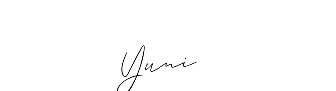 It looks lik you need a new signature style for name Yuni ❤️. Design unique handwritten (Allison_Script) signature with our free signature maker in just a few clicks. Yuni ❤️ signature style 2 images and pictures png