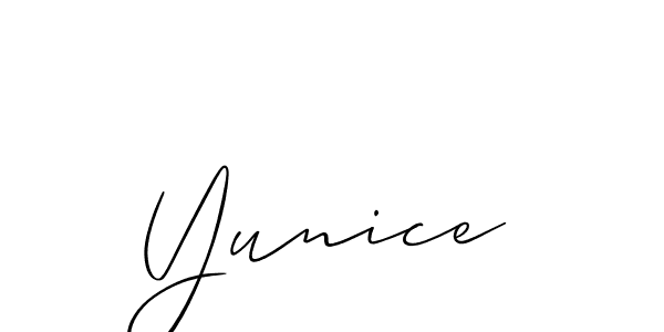 Allison_Script is a professional signature style that is perfect for those who want to add a touch of class to their signature. It is also a great choice for those who want to make their signature more unique. Get Yunice name to fancy signature for free. Yunice signature style 2 images and pictures png