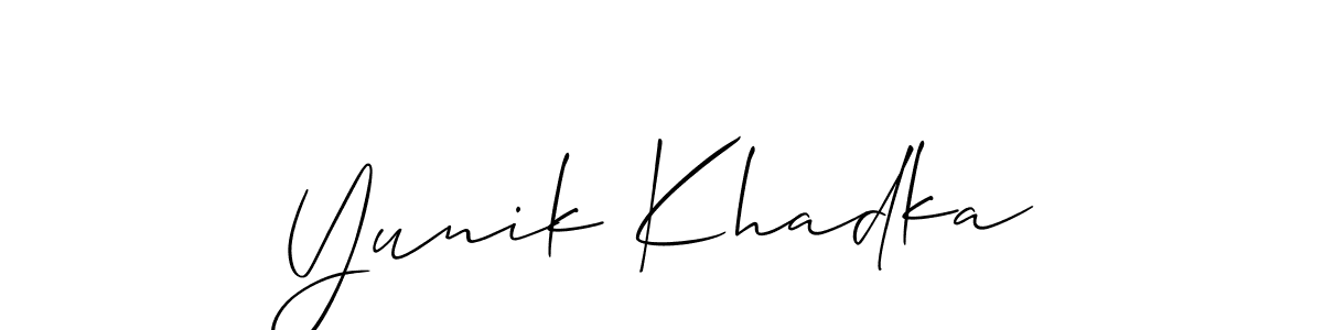 You can use this online signature creator to create a handwritten signature for the name Yunik Khadka. This is the best online autograph maker. Yunik Khadka signature style 2 images and pictures png