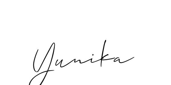 Also we have Yunika name is the best signature style. Create professional handwritten signature collection using Allison_Script autograph style. Yunika signature style 2 images and pictures png