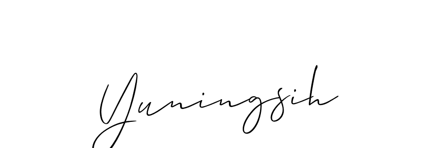 if you are searching for the best signature style for your name Yuningsih. so please give up your signature search. here we have designed multiple signature styles  using Allison_Script. Yuningsih signature style 2 images and pictures png