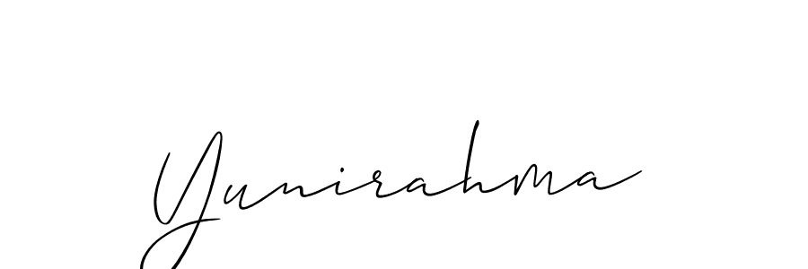 Also You can easily find your signature by using the search form. We will create Yunirahma name handwritten signature images for you free of cost using Allison_Script sign style. Yunirahma signature style 2 images and pictures png