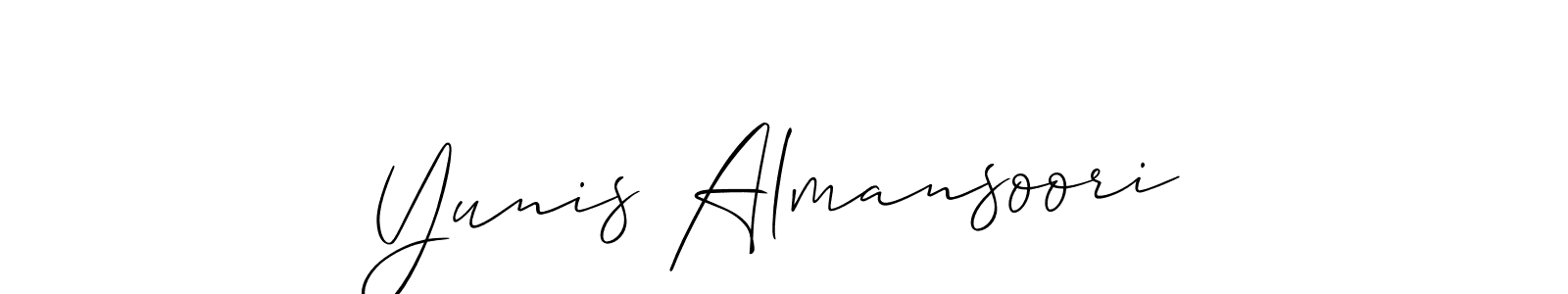 Make a beautiful signature design for name Yunis Almansoori. With this signature (Allison_Script) style, you can create a handwritten signature for free. Yunis Almansoori signature style 2 images and pictures png