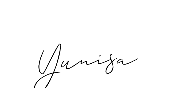 Create a beautiful signature design for name Yunisa. With this signature (Allison_Script) fonts, you can make a handwritten signature for free. Yunisa signature style 2 images and pictures png
