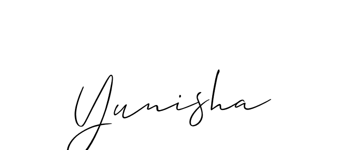 if you are searching for the best signature style for your name Yunisha. so please give up your signature search. here we have designed multiple signature styles  using Allison_Script. Yunisha signature style 2 images and pictures png