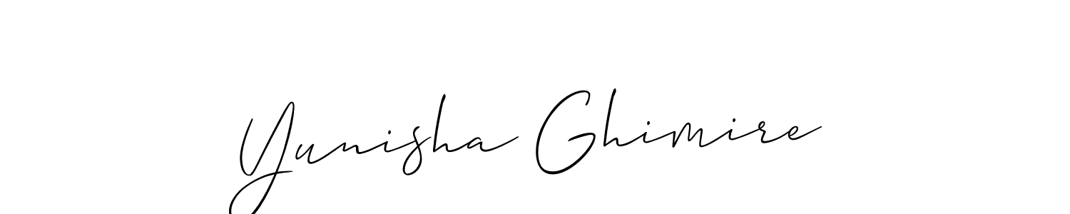 You should practise on your own different ways (Allison_Script) to write your name (Yunisha Ghimire) in signature. don't let someone else do it for you. Yunisha Ghimire signature style 2 images and pictures png