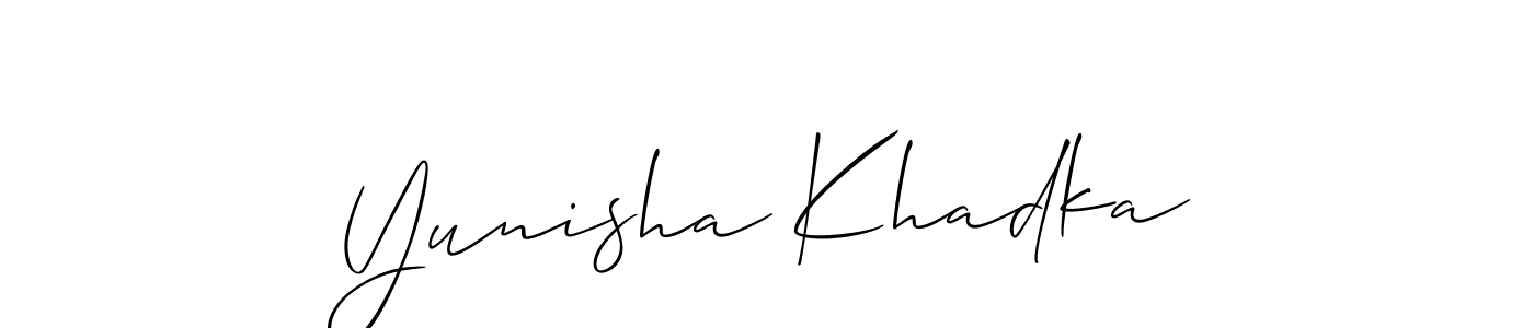Use a signature maker to create a handwritten signature online. With this signature software, you can design (Allison_Script) your own signature for name Yunisha Khadka. Yunisha Khadka signature style 2 images and pictures png