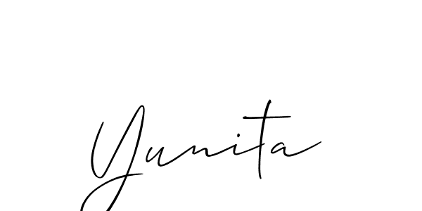 Design your own signature with our free online signature maker. With this signature software, you can create a handwritten (Allison_Script) signature for name Yunita. Yunita signature style 2 images and pictures png