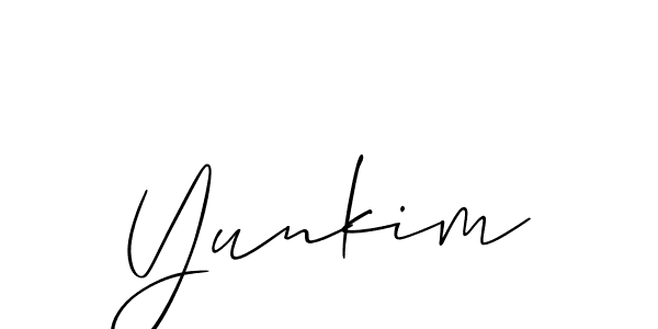 Use a signature maker to create a handwritten signature online. With this signature software, you can design (Allison_Script) your own signature for name Yunkim. Yunkim signature style 2 images and pictures png