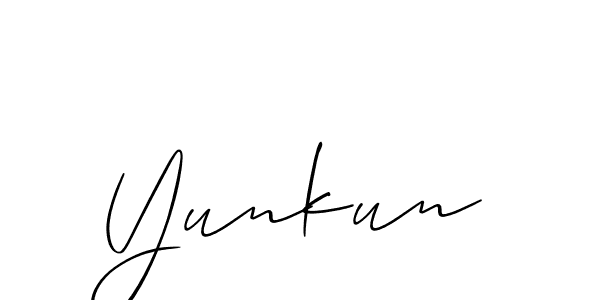 Use a signature maker to create a handwritten signature online. With this signature software, you can design (Allison_Script) your own signature for name Yunkun. Yunkun signature style 2 images and pictures png