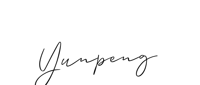 Yunpeng stylish signature style. Best Handwritten Sign (Allison_Script) for my name. Handwritten Signature Collection Ideas for my name Yunpeng. Yunpeng signature style 2 images and pictures png