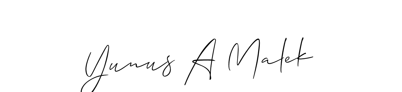 You should practise on your own different ways (Allison_Script) to write your name (Yunus A Malek) in signature. don't let someone else do it for you. Yunus A Malek signature style 2 images and pictures png