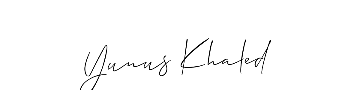 How to Draw Yunus Khaled signature style? Allison_Script is a latest design signature styles for name Yunus Khaled. Yunus Khaled signature style 2 images and pictures png