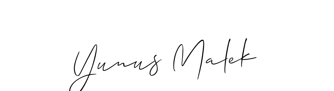 Create a beautiful signature design for name Yunus Malek. With this signature (Allison_Script) fonts, you can make a handwritten signature for free. Yunus Malek signature style 2 images and pictures png