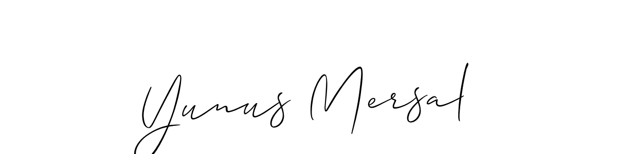 Make a beautiful signature design for name Yunus Mersal. With this signature (Allison_Script) style, you can create a handwritten signature for free. Yunus Mersal signature style 2 images and pictures png