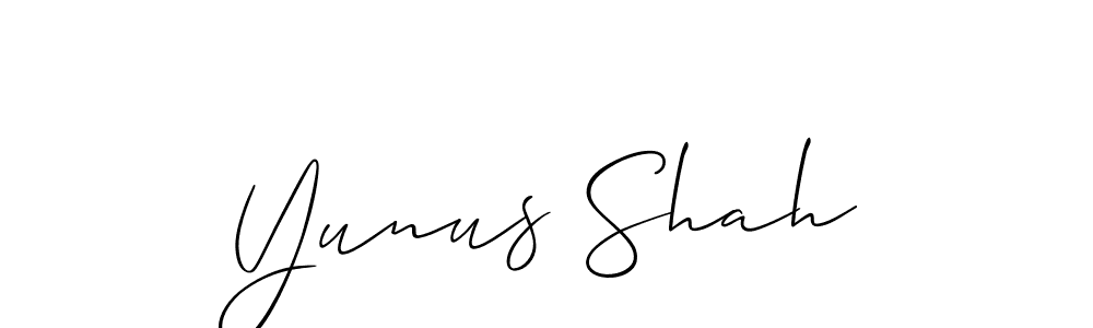 Design your own signature with our free online signature maker. With this signature software, you can create a handwritten (Allison_Script) signature for name Yunus Shah. Yunus Shah signature style 2 images and pictures png