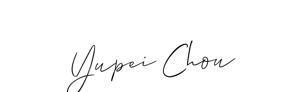 It looks lik you need a new signature style for name Yupei Chou. Design unique handwritten (Allison_Script) signature with our free signature maker in just a few clicks. Yupei Chou signature style 2 images and pictures png