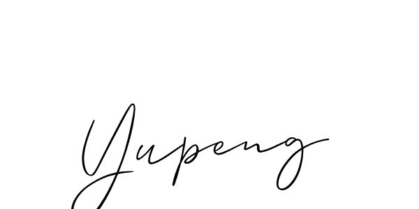 Make a beautiful signature design for name Yupeng. With this signature (Allison_Script) style, you can create a handwritten signature for free. Yupeng signature style 2 images and pictures png