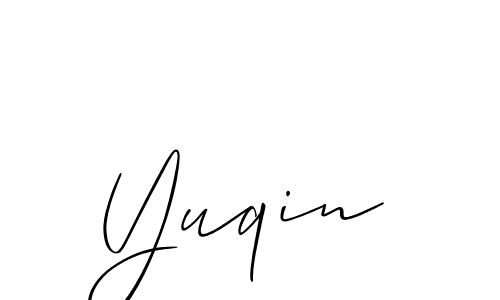 Yuqin stylish signature style. Best Handwritten Sign (Allison_Script) for my name. Handwritten Signature Collection Ideas for my name Yuqin. Yuqin signature style 2 images and pictures png