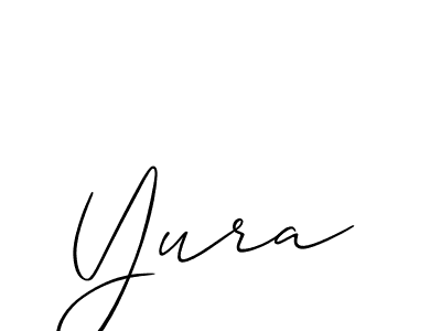 How to make Yura signature? Allison_Script is a professional autograph style. Create handwritten signature for Yura name. Yura signature style 2 images and pictures png