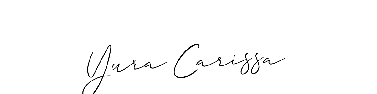 if you are searching for the best signature style for your name Yura Carissa. so please give up your signature search. here we have designed multiple signature styles  using Allison_Script. Yura Carissa signature style 2 images and pictures png