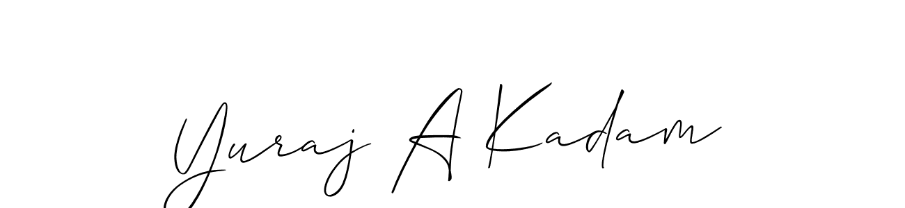 How to make Yuraj A Kadam name signature. Use Allison_Script style for creating short signs online. This is the latest handwritten sign. Yuraj A Kadam signature style 2 images and pictures png