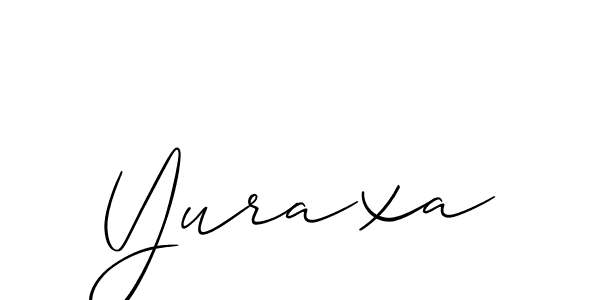 How to make Yuraxa signature? Allison_Script is a professional autograph style. Create handwritten signature for Yuraxa name. Yuraxa signature style 2 images and pictures png