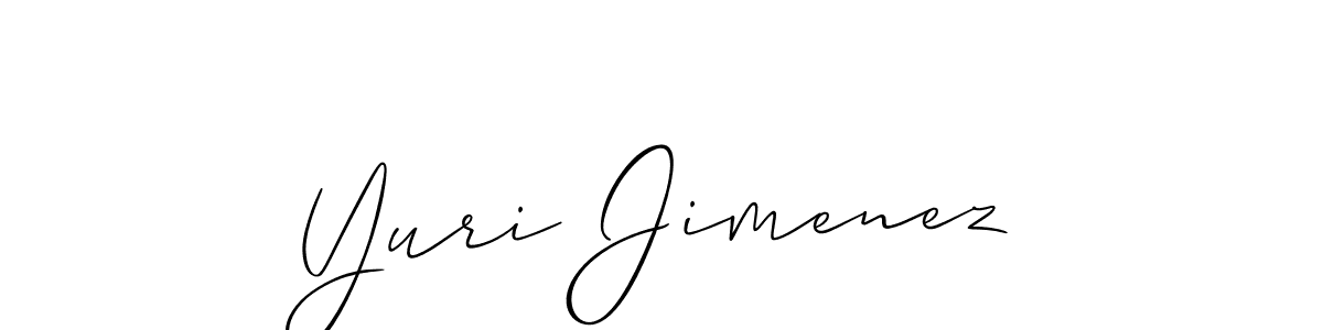 Allison_Script is a professional signature style that is perfect for those who want to add a touch of class to their signature. It is also a great choice for those who want to make their signature more unique. Get Yuri Jimenez name to fancy signature for free. Yuri Jimenez signature style 2 images and pictures png