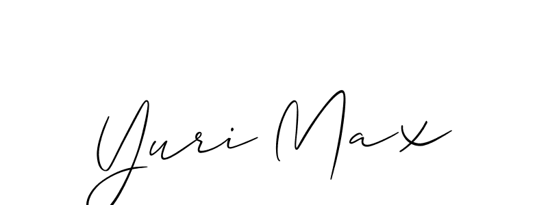 It looks lik you need a new signature style for name Yuri Max. Design unique handwritten (Allison_Script) signature with our free signature maker in just a few clicks. Yuri Max signature style 2 images and pictures png