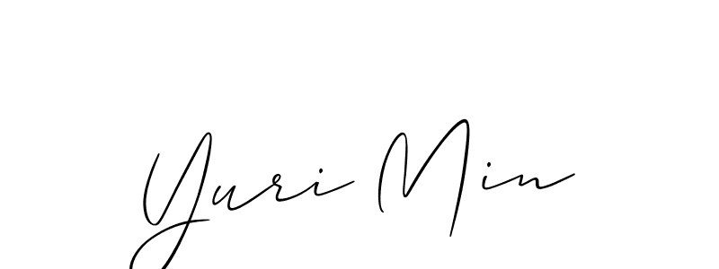 Use a signature maker to create a handwritten signature online. With this signature software, you can design (Allison_Script) your own signature for name Yuri Min. Yuri Min signature style 2 images and pictures png