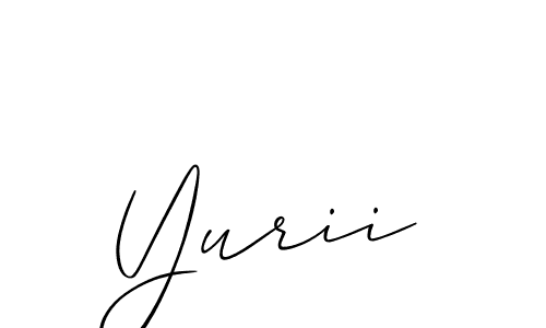 Use a signature maker to create a handwritten signature online. With this signature software, you can design (Allison_Script) your own signature for name Yurii. Yurii signature style 2 images and pictures png